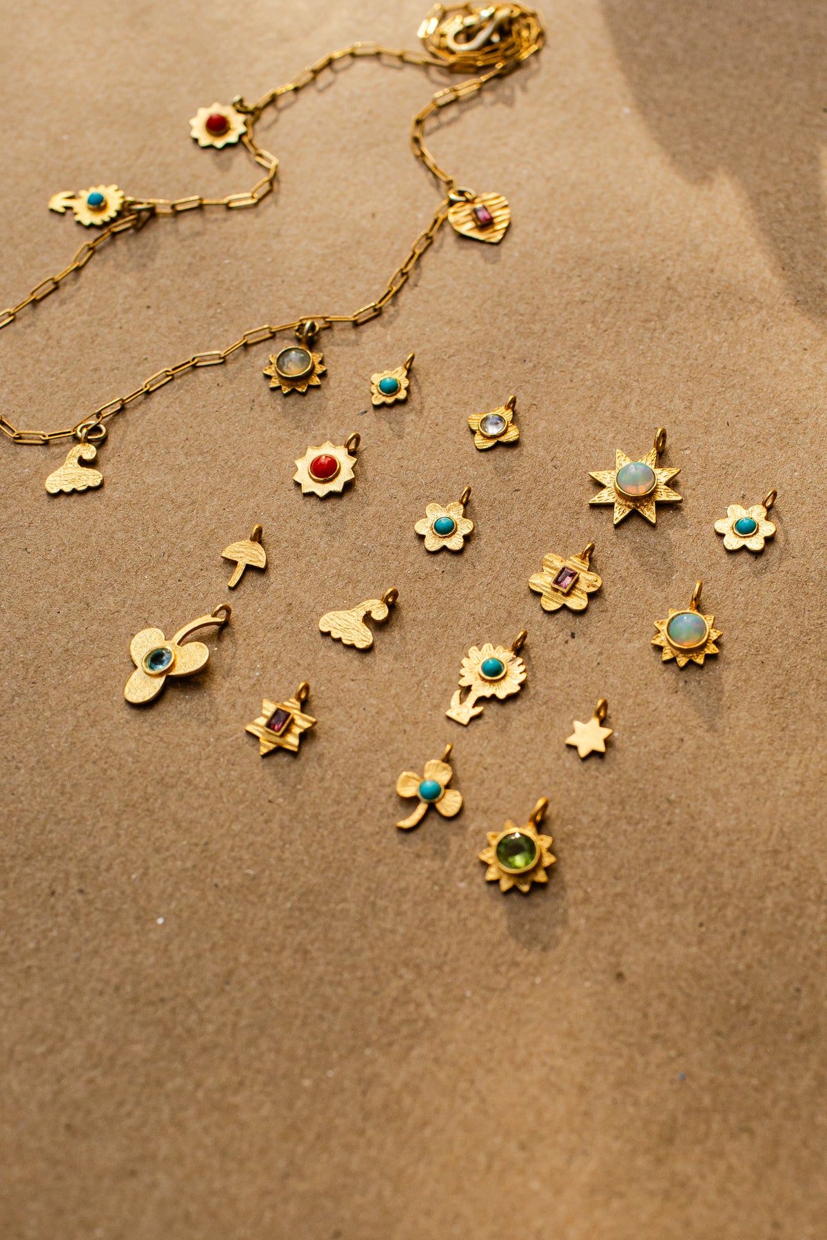 Heirloom lucky turquoise necklace in fine gold