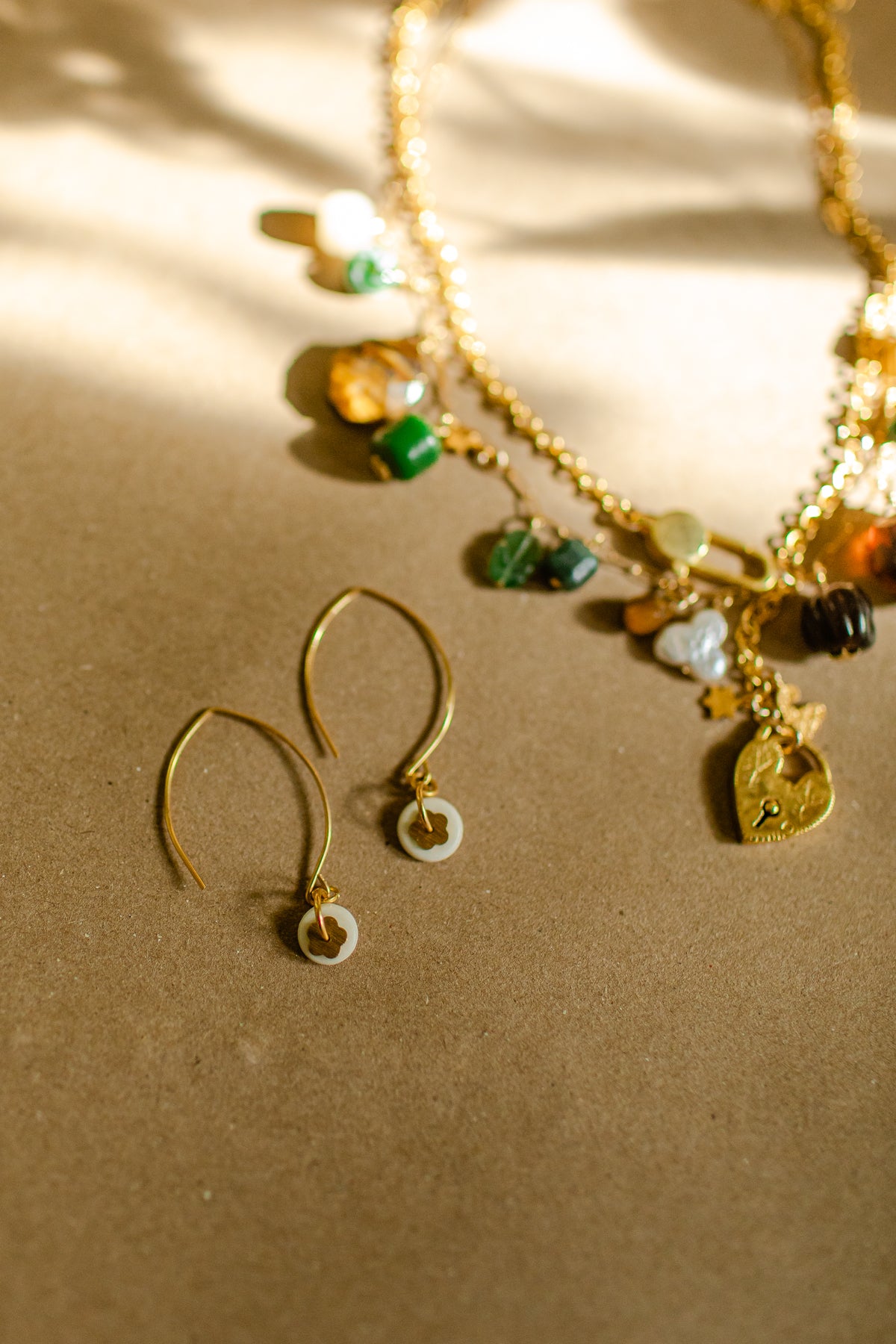 Floral earrings on 14kt gold and sterling wires in blue or cream