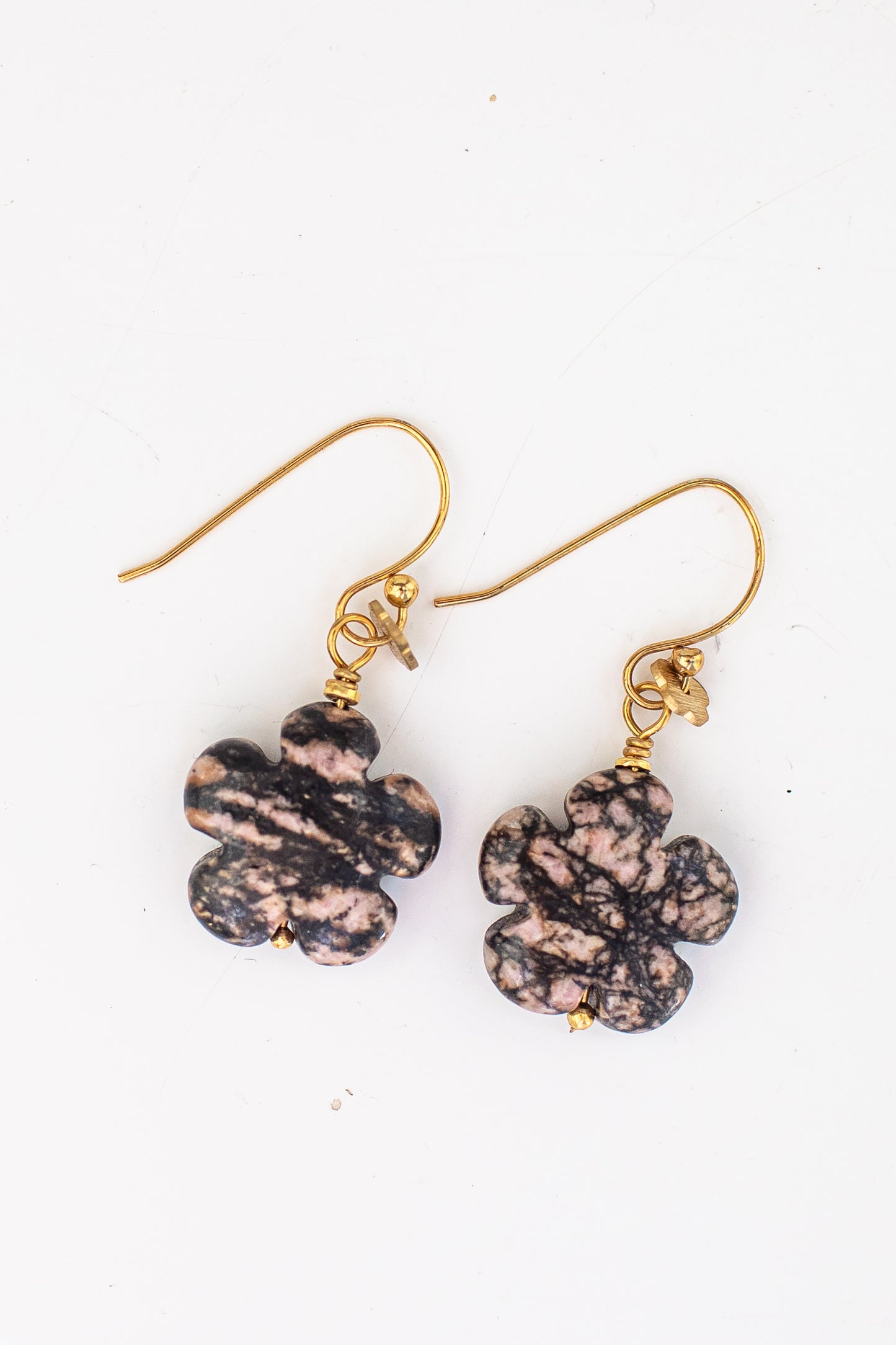 Polished Daisy Earrings in Pink Jasper