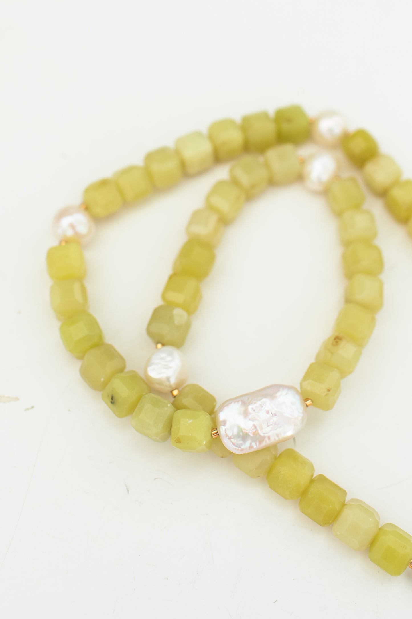 Jane Necklace in lime Jade