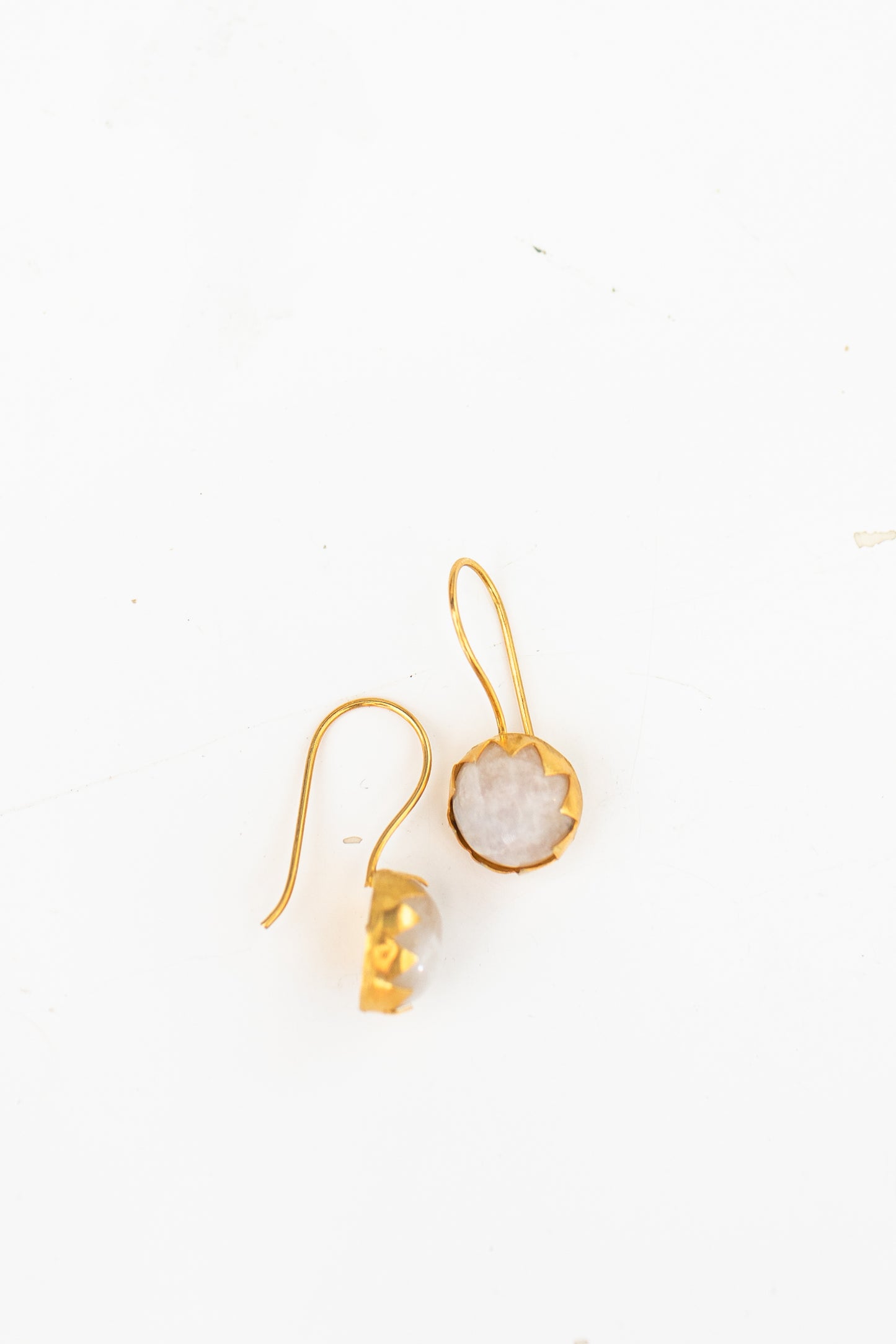 Everyday white opal earrings