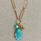 Scalloped speckled turquoise necklace