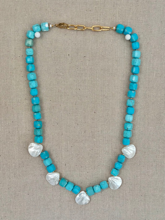 Teardrop and turquoise necklace