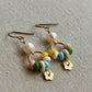 Daisy pastel and pearl earrings
