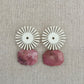 White and pink starburst earrings (one of a kind)
