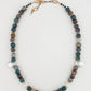 Cut stone and freshwater pearl layering necklace
