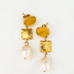 Anita Earrings in scalloped gold and pearl