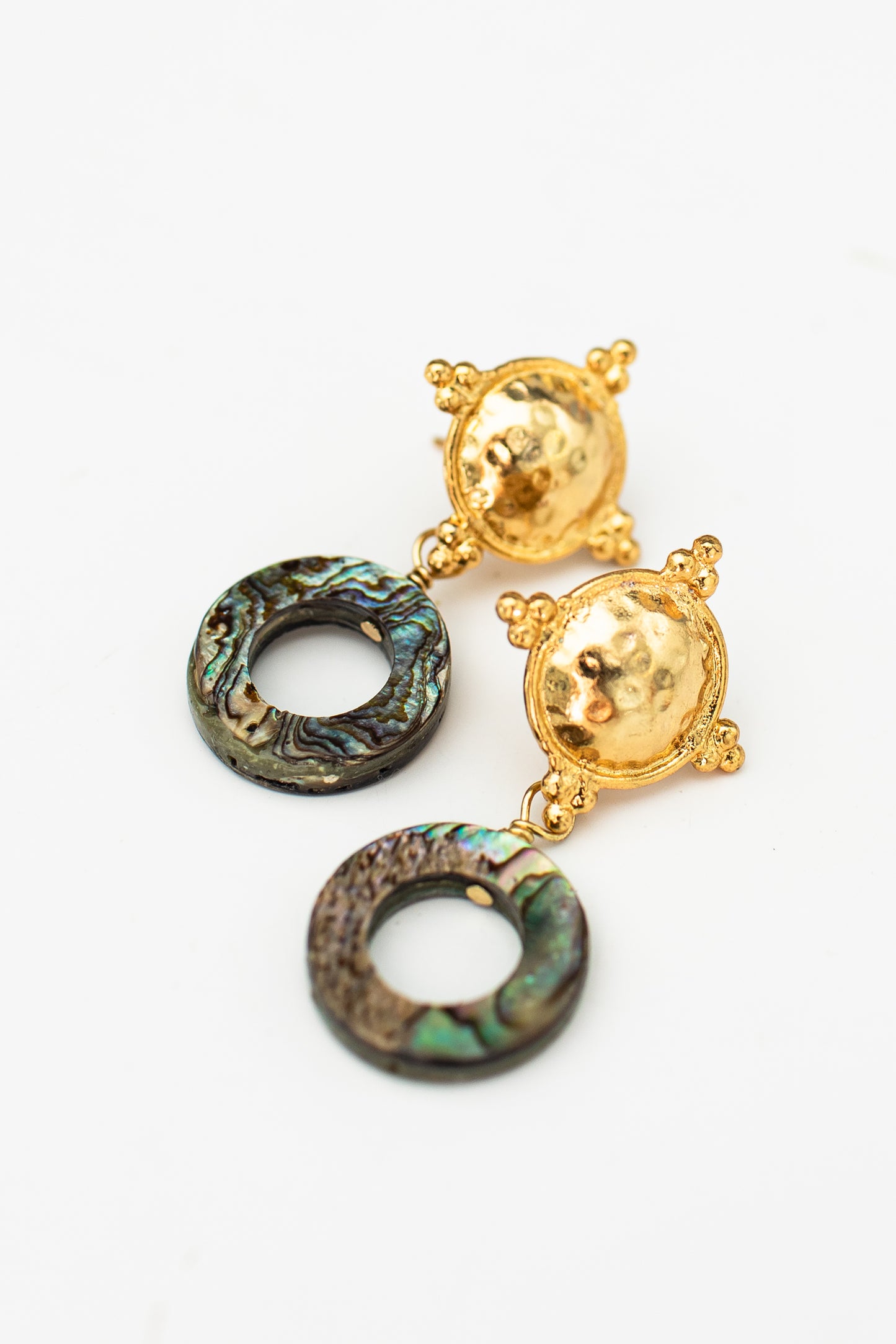 Quatrefoil abalone shell earrings