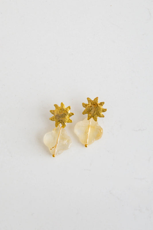 Citrine star earrings